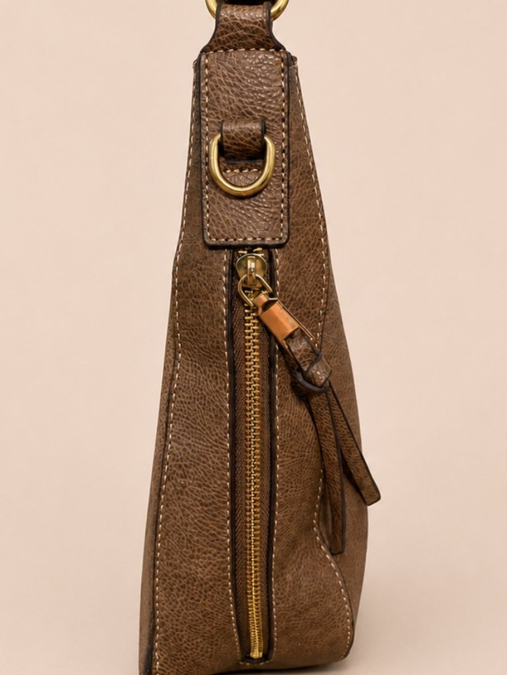 Vintage Michael Kors "Est. 1981" Pebbled Leather Hobo Shoulder Bag - Picture 2 of 7